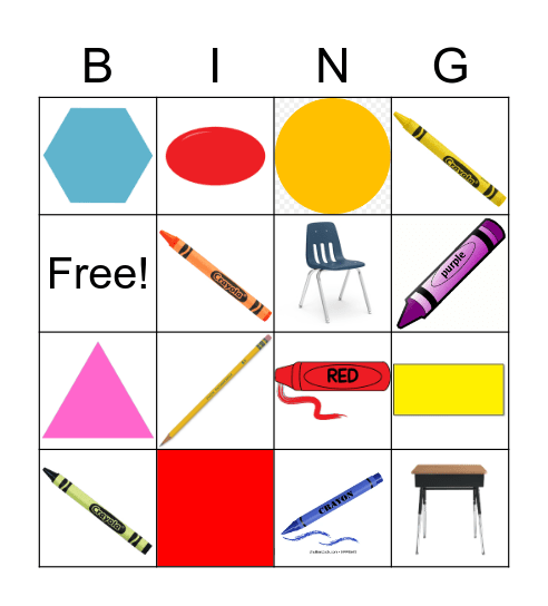 SHAPES Bingo Card