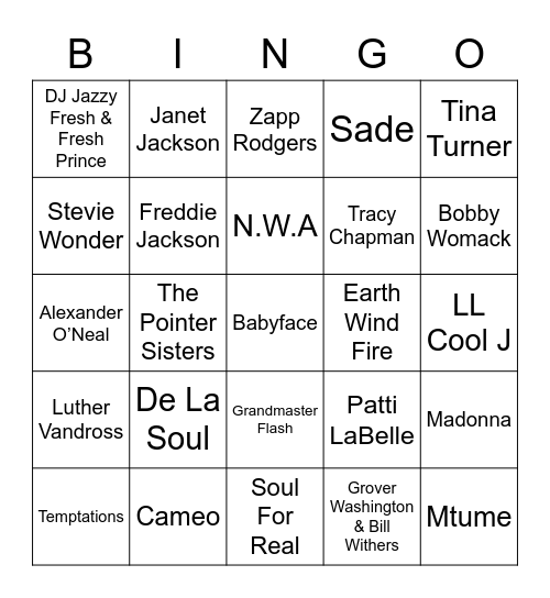 80s Bingo Card