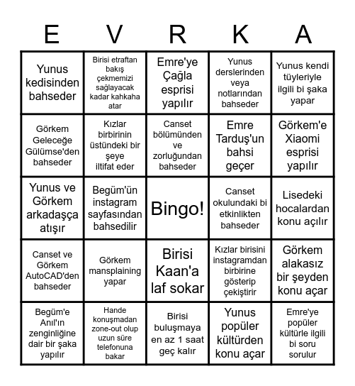 aaaaaa Bingo Card