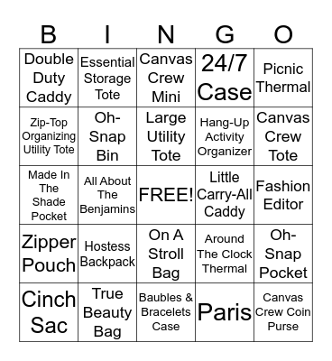 Thirty-One BINGO Card
