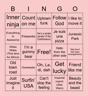 Crew Bingo Card
