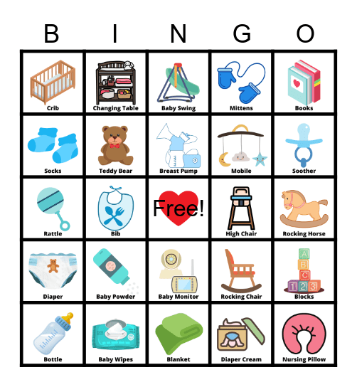 KELSEY'S BABY SHOWER BINGO Card