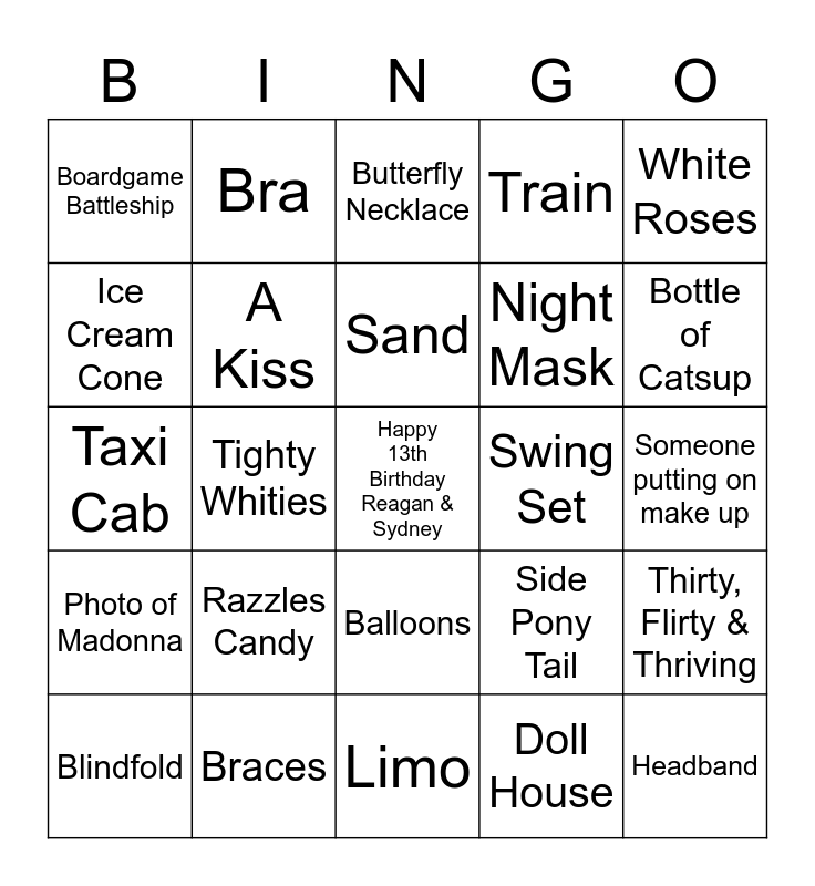 13-going-on-30-bingo-card