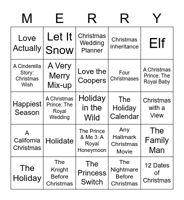 Romantic Christmas Bingo! Bingo Card