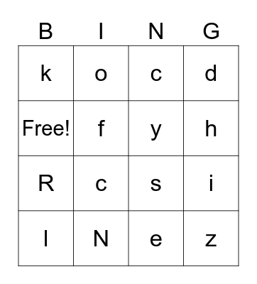 LUCAB TEST Bingo Card