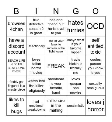 ME BINGO Card