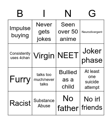 Idiot Bingo Card