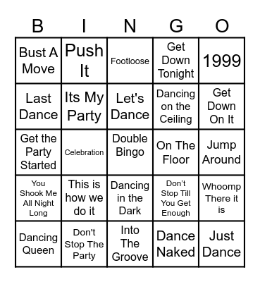 Therapy Hour Music Bingo Card