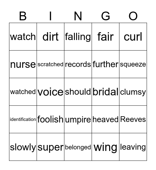 B2 Chapters 9-17 Bingo Card