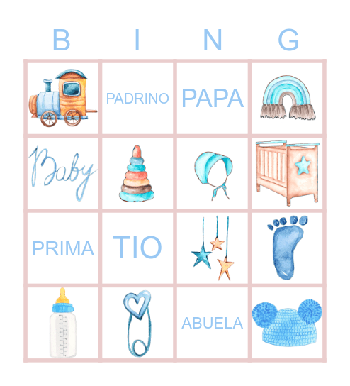 Dylan's Baby Shower Bingo Card