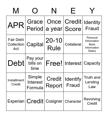 Borrowing: Use -Don't Abuse Bingo Card