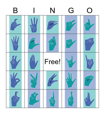 ASL Handshape Bingo Card