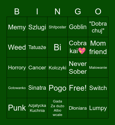 Jago Bingo Card