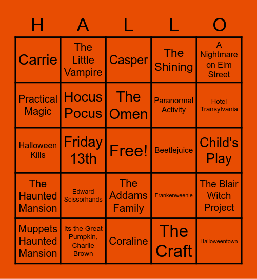 HALLOWEEN Bingo Card