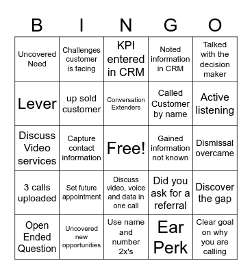 Sales Bar Hoppers Bingo Card