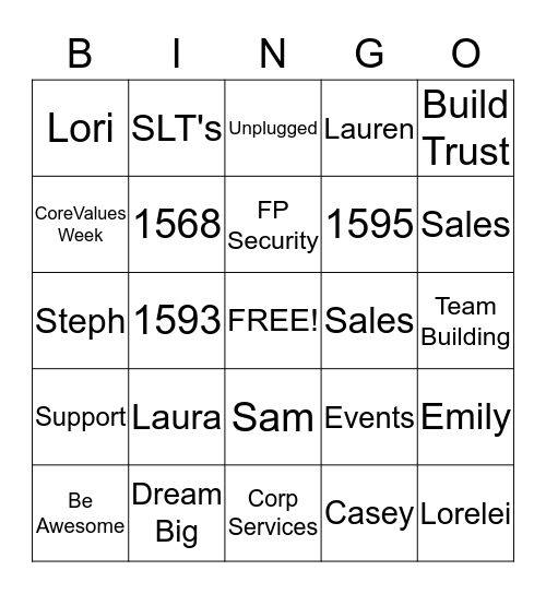 Frontpoint Bingo Card