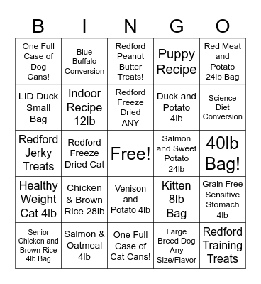 Redford Bingo Card