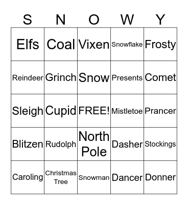 HOLIDAY BINGO Card