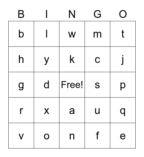 The ABC Bingo Card
