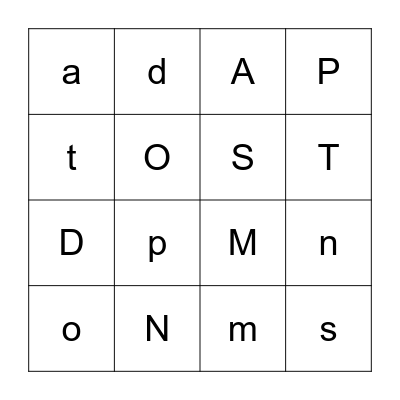 Alphabet Bingo Card