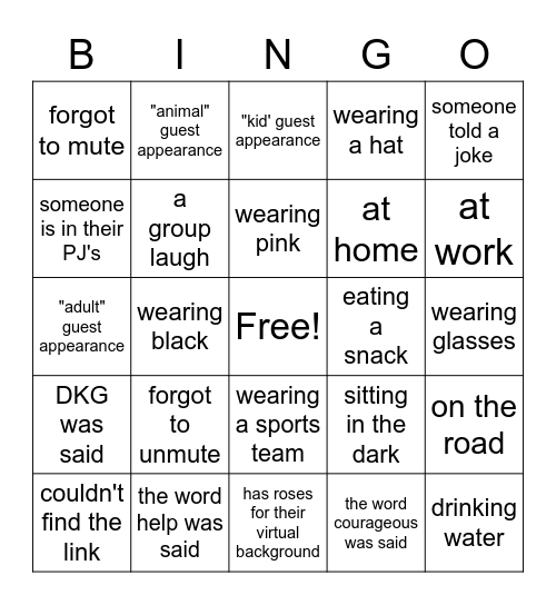 DKG BINGO Card