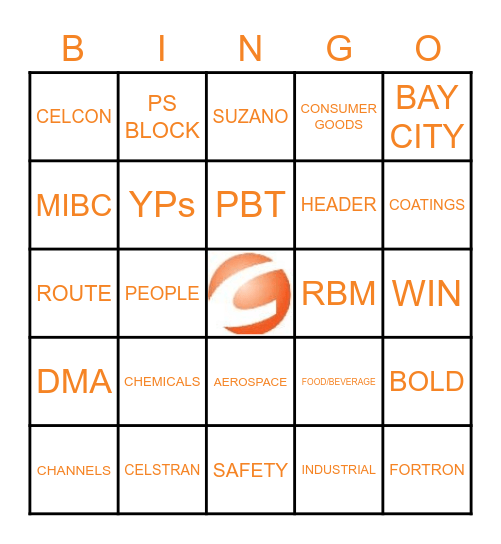 Celanese Bingo Card