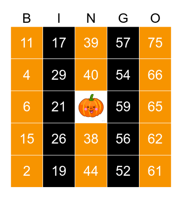 Halloween Bingo Card