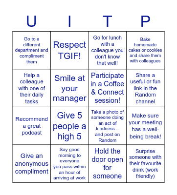 Celebrate with Kindness Bingo Card