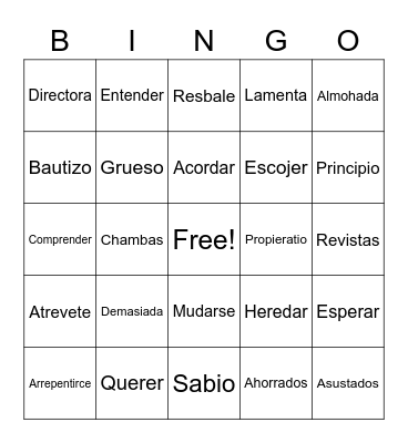 La casa en Mango Street Bingo Card