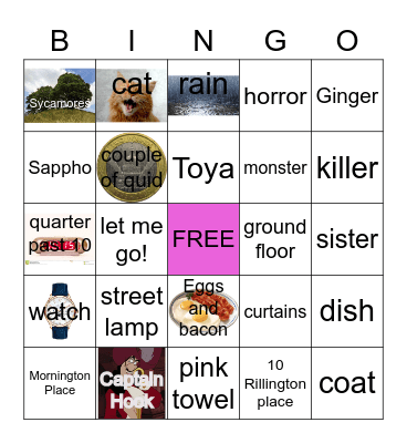 Stone Cold- pages 115-126 Bingo Card