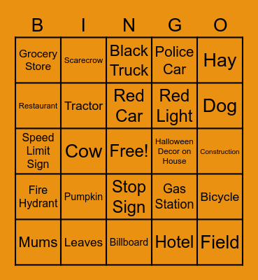 Rutherford AL Scenic Bingo Card