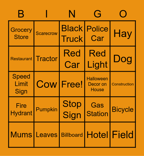 Rutherford AL Scenic Bingo Card