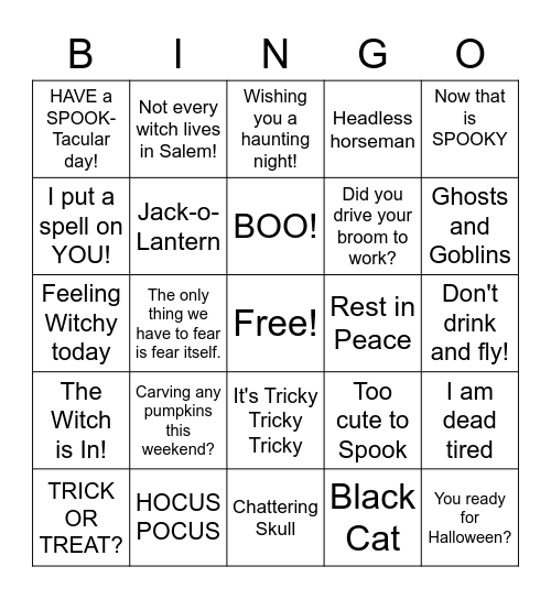 HALLOWEEN HAVEN Bingo Card