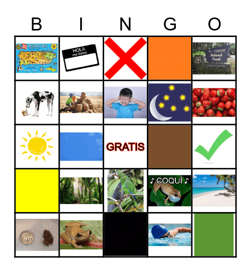 El Coquí, La Cotorra, y El Bosque Pluvial Bingo Card