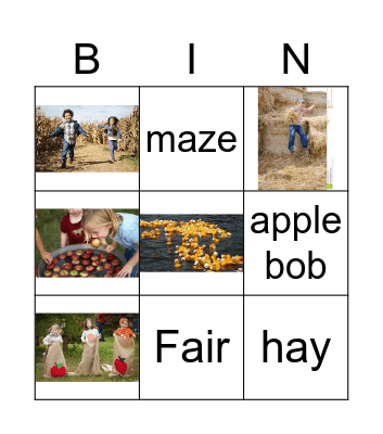 Fall Fair Bingo Card