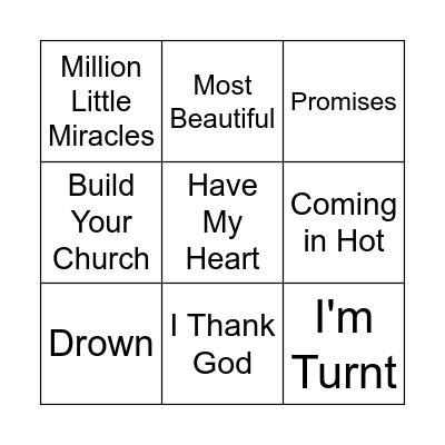 Music Bingo Card