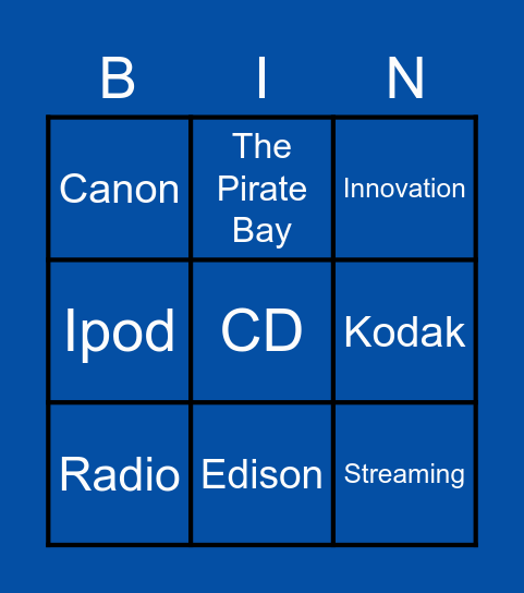 Disruptive Innovations Bingo Card