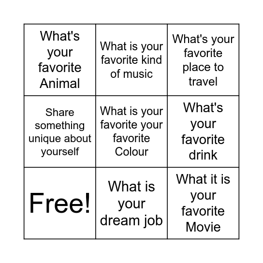 WORKPLACE FUN Bingo Card