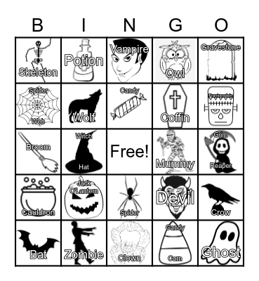 Halloween BINGO Card