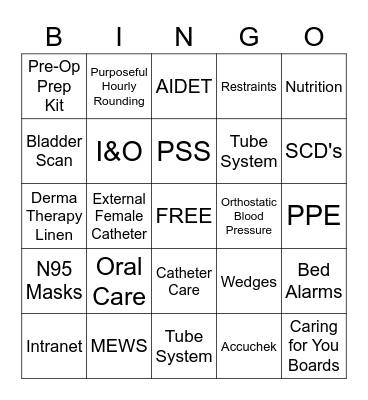 CNA/NSE BINGO Card