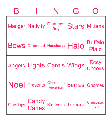 BLINGO Bingo Card