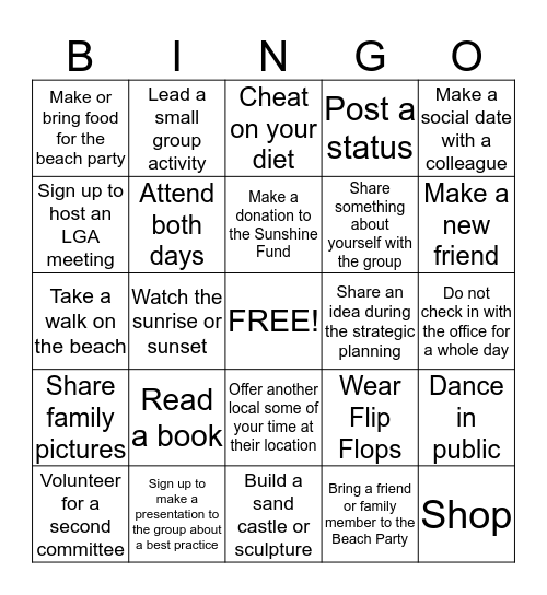 Beach Blanket Bingo Card