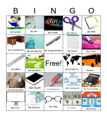 die Schule Bingo Card