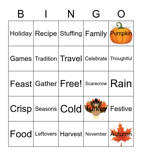 November BINGO Card