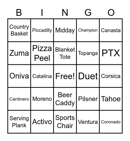 Picnic Time Family, Welcome Back! Bingo Card