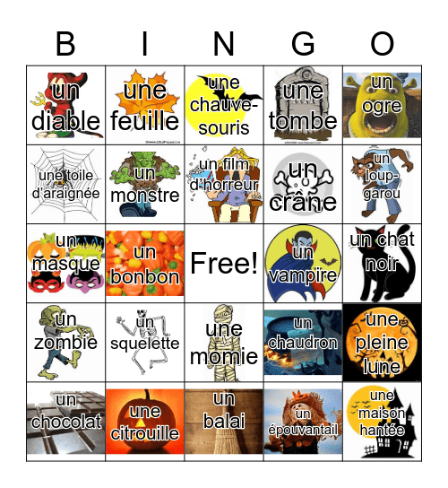 Joyeux Halloween! Bingo Card