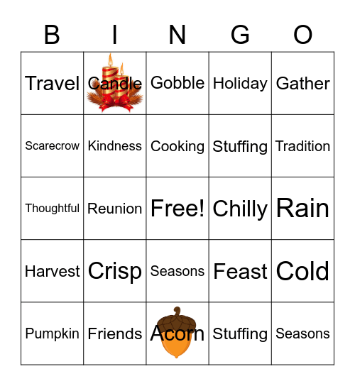 Thanksgiving Bingo Card