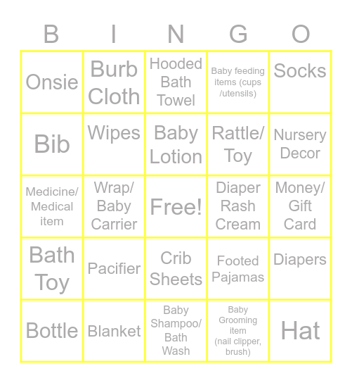 Becketts Bingo Card