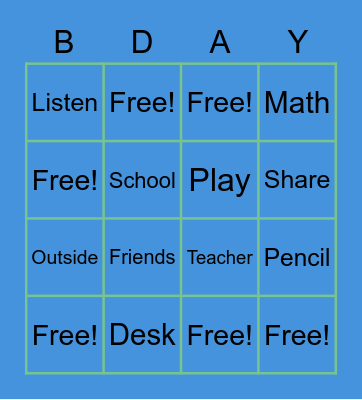 Birthday Bingo Card