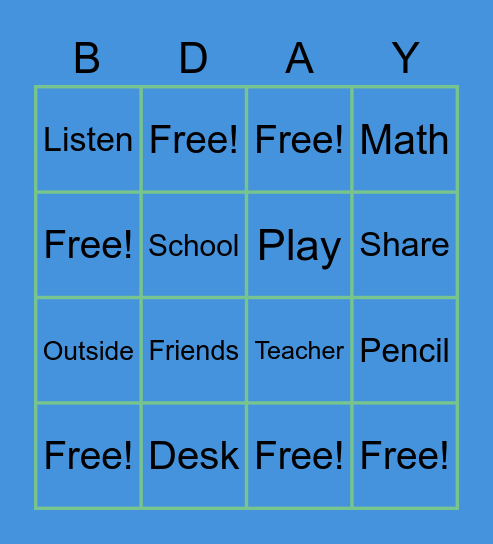 Birthday Bingo Card